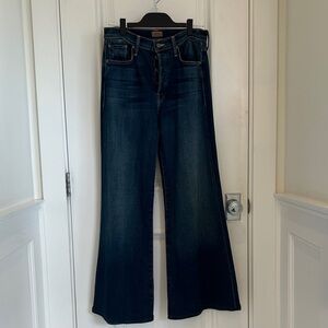 MOTHER Deep Indigo Wide Leg Jeans
